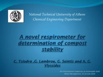 National Technical University of Athens  Chemical Engineering Department  4th International