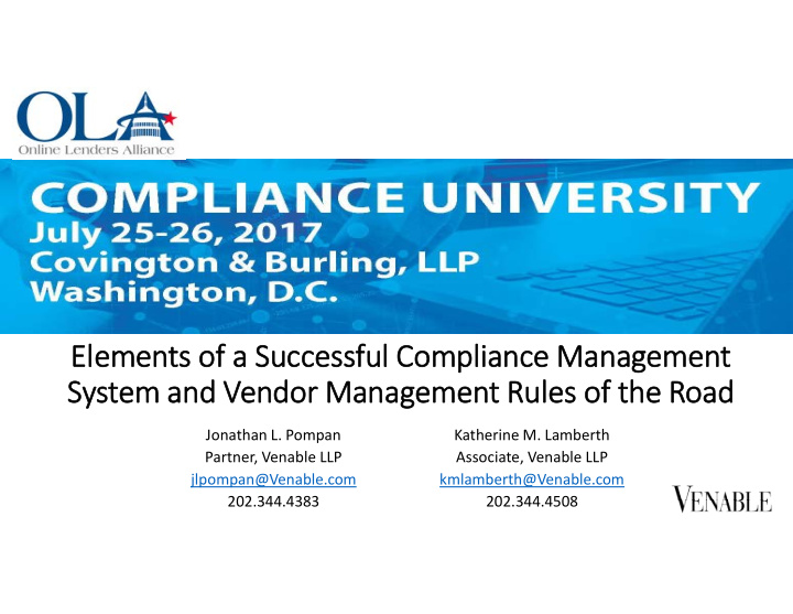 ele lements of a successful compliance management system