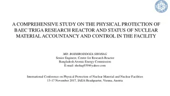 A COMPREHENSIVE STUDY ON THE PHYSICAL PROTECTION OF  BAEC TRIGA RESEARCH REACTOR AND STATUS OF