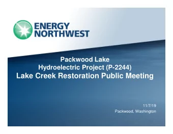 Lake Creek Restoration Public Meeting  11/7/19  Packwood, Washington  Project Layout and