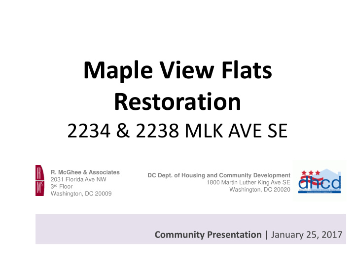 maple view flats restoration