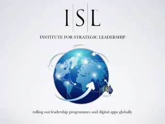 ISL GLOBAL  IP Acquisition Opportunity(s)  rolling out leadership programmes and digital apps