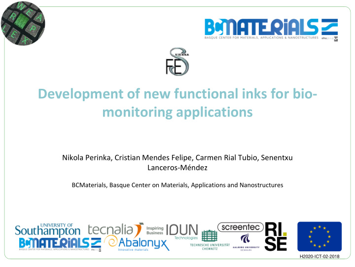 development of new functional inks for bio monitoring