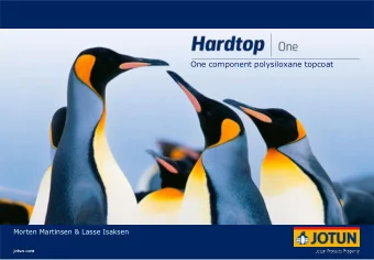 One component polysiloxane topcoat  Morten Martinsen &amp; Lasse Isaksen  Hardtop One  Protective