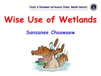 Wise Use of Wetlands  Sansanee Choowaew  THE RAMSAR CONCEPT OF  WISE USE  Under Article 3.1