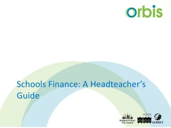 Schools Finance: A Headteachers  Guide  Your Role  Ensure School  Set Realistic,  Understand