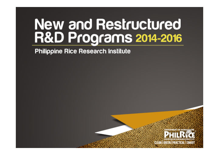 restructuring r d programs for 2014 2014 2011 2016