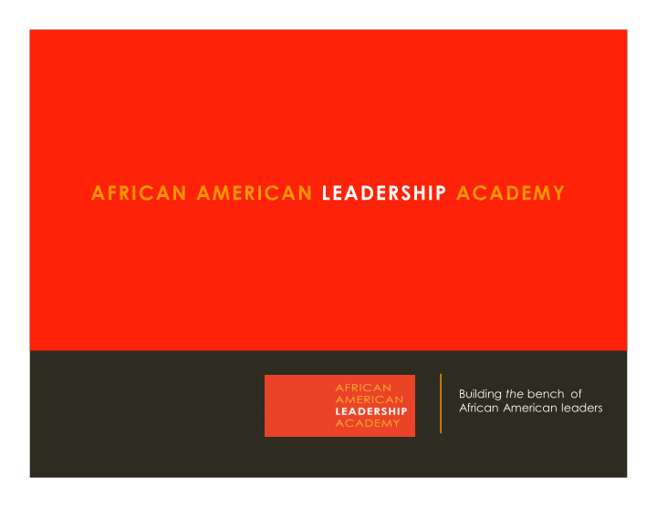 african american leadership academy