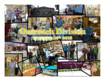 Goal of the Outreach Division  The goal of the Outreach Division at the University of Minnesota