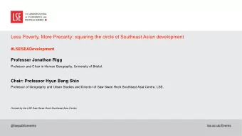Less Poverty, More Precarity: squaring the circle of Southeast Asian development