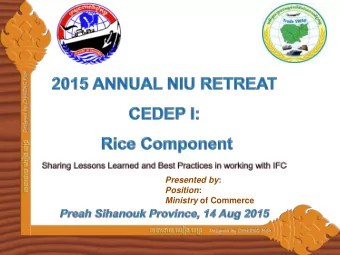 Presented by : Position : Ministry of Commerce  1  1.  Introduction  2.  Objective  3.  Key