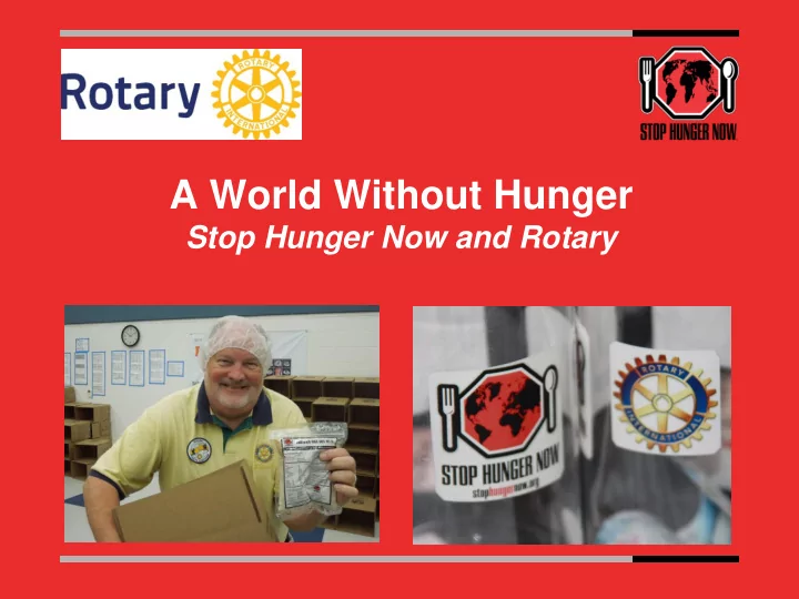 a world without hunger