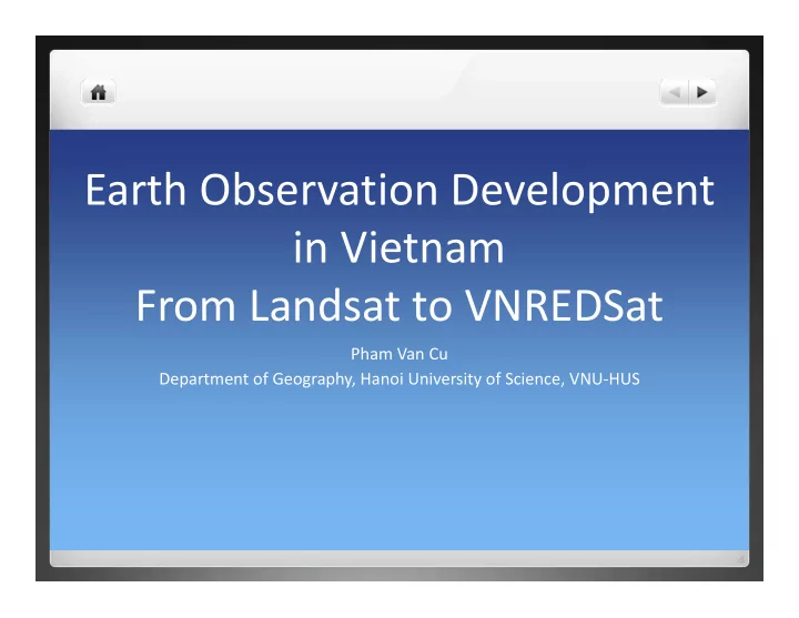 earth observation development in vietnam from landsat to
