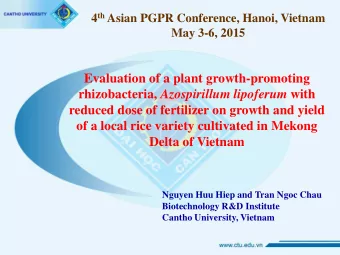 Evaluation of a plant growth-promoting rhizobacteria, Azospirillum lipoferum with  reduced dose of