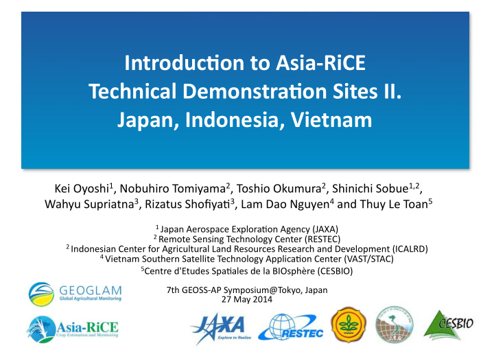 introduc on to asia rice technical demonstra on sites ii