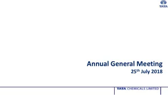 Annual General Meeting 25 th July 2018  Agenda  About Us  FY18 Financial  Our Strategic  Business