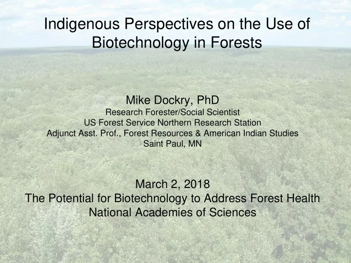 biotechnology in forests