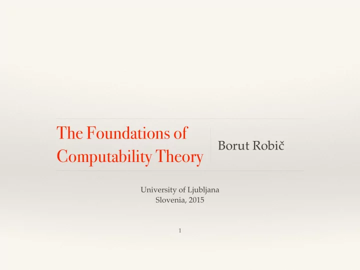 the foundations of