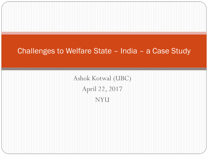 challenges to welfare state india a case study