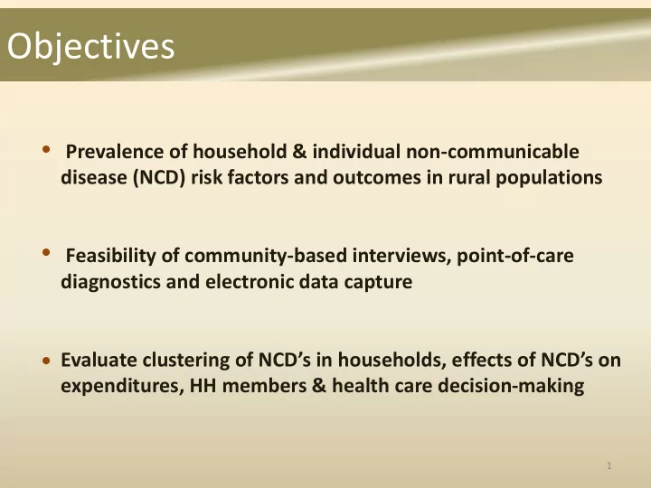 objectives