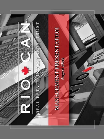 MANAGEMENT PRESENTATION  August 2009  FORWARD LOOKING STATEMENTS  Certain information included in