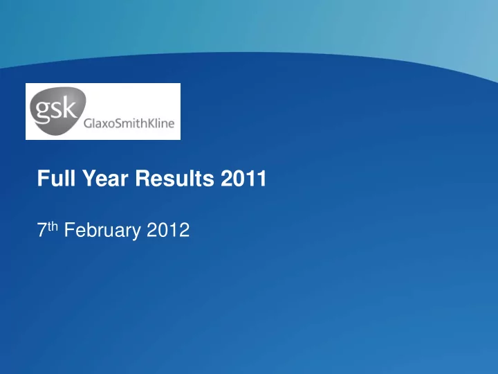 full year results 2011
