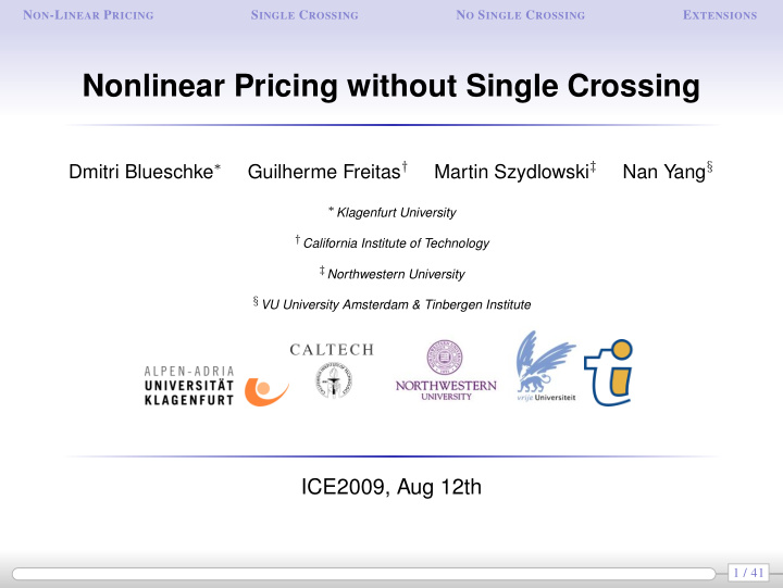nonlinear pricing without single crossing