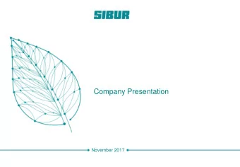 Company Presentation  November 2017  DISCLAIMER  The information contained herein pertaining to