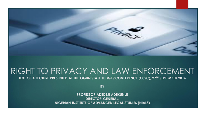 right to privacy and law enforcement