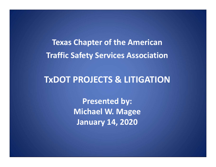 txdot projects litigation