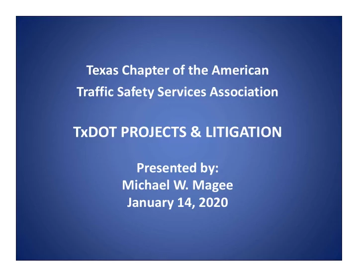 txdot projects litigation