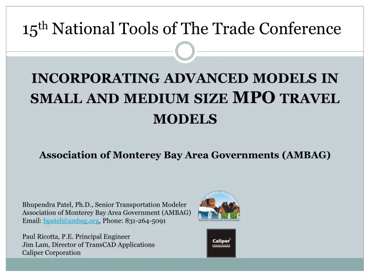 incorporating advanced models in
