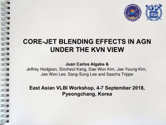 CORE-JET BLENDING EFFECTS IN AGN  UNDER THE KVN VIEW  Juan Carlos Algaba &amp;  Jeffrey Hodgson,