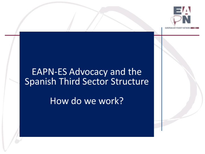 what we will see in the workshop what is eapn es