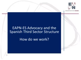 What we will see in the workshop?  What is EAPN-ES?  A Network of NGO comited with the social