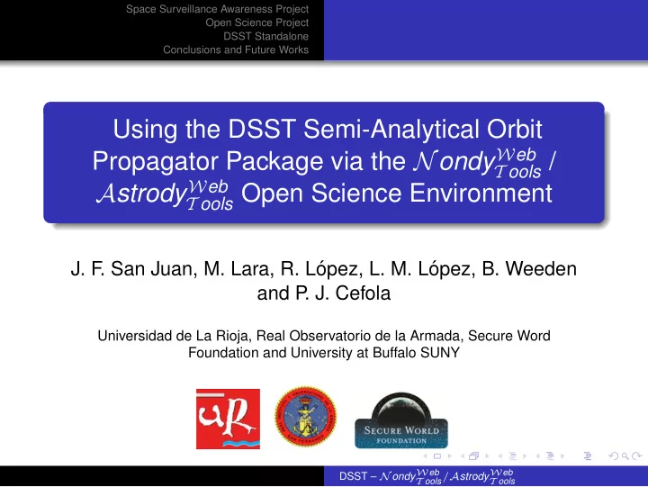 using the dsst semi analytical orbit