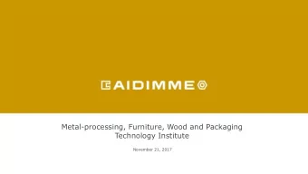 Technology Institute  November 21, 2017  AIDIMME and EUROJOINER  -  Coordinating institution  -
