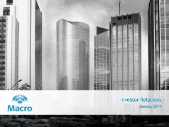 Investor Relations  January 2017  COMPANY REPRESENTATIVES  Ines Lanusse  Jorge Scarinci, CFA