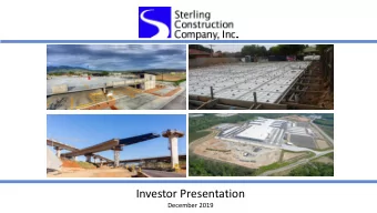 Investor Presentation  December 2019  Disclosure: Forward-Looking Statements  This presentation