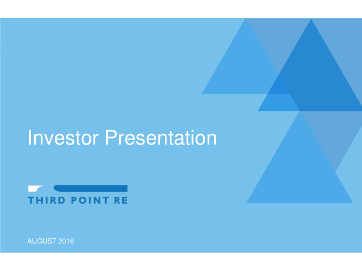 investor presentation