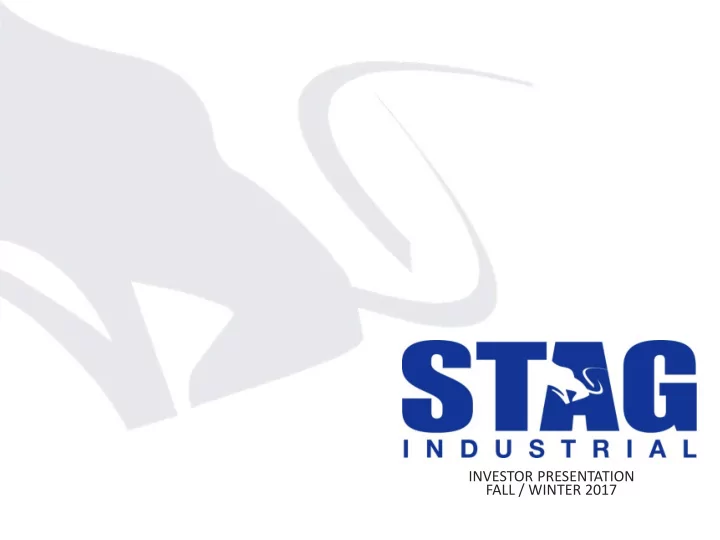 investor presentation fall winter 2017 overview
