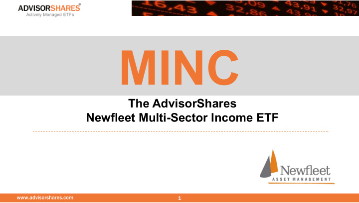 the advisorshares newfleet multi sector income etf