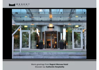 Warm greetings from Regent Warsaw Hotel Discover our Authentic Hospitality  National Stadium