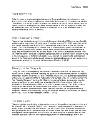 Risograph Printing  Today Im going to be discussing the technique of Risograph Printing, which