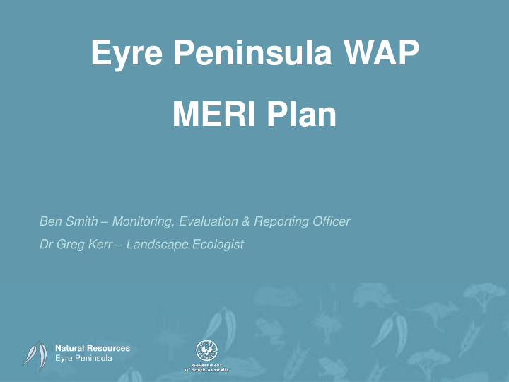 eyre peninsula wap meri plan