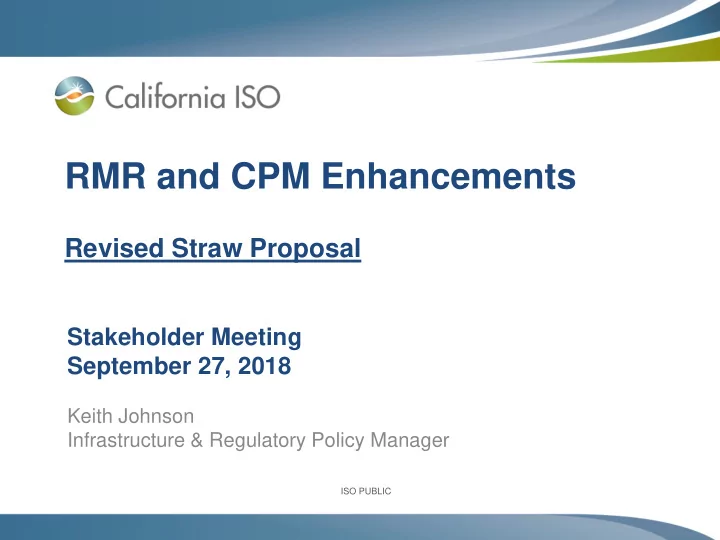 rmr and cpm enhancements