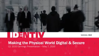 Mak  aking th  the P  Physical  cal W  World D  Digital  tal &amp;  &amp; S  Secu  cure  Q1 2020
