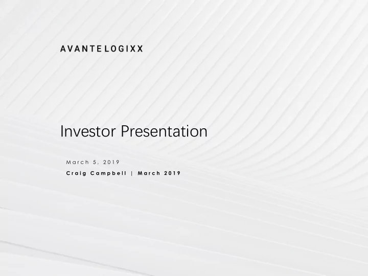 investor presentation