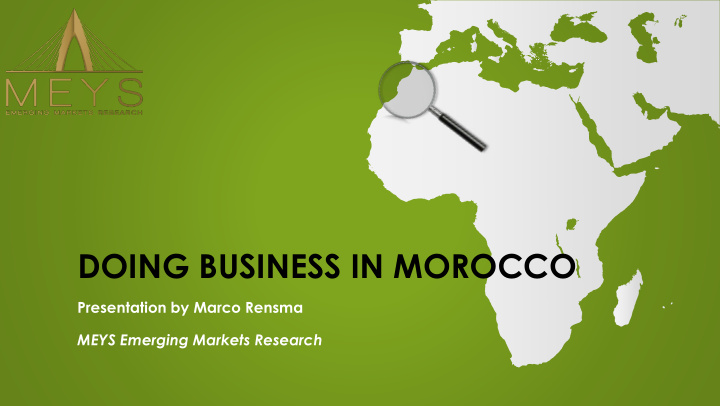 doing business in morocco