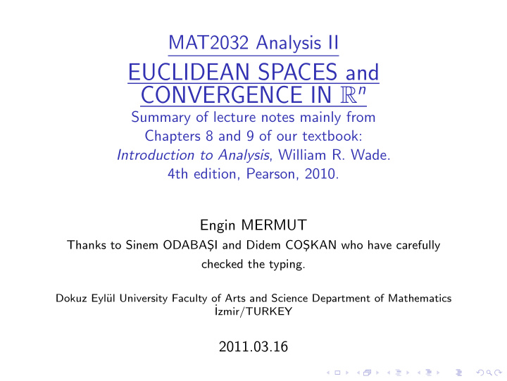 euclidean spaces and